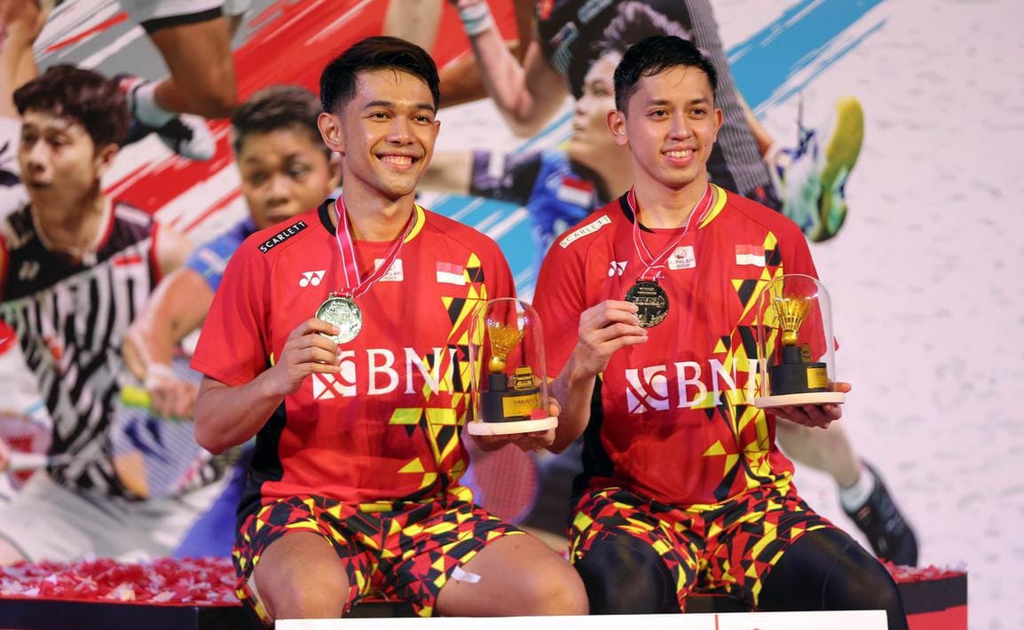 Pasangan Fajar/Rian berhasil menjuarai ganda putra Daihatsu Indonesia Master 2022. Foto : Istimewa