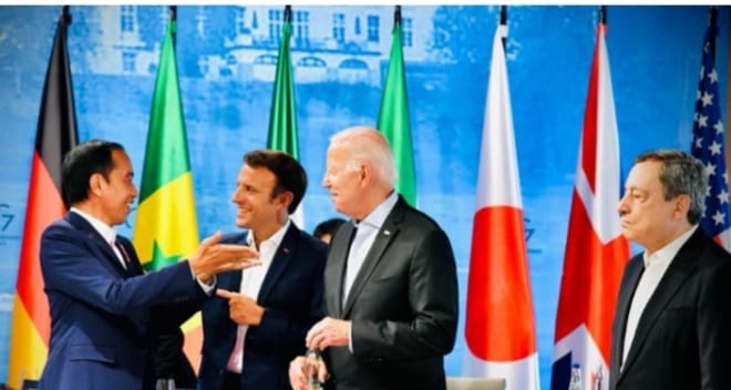 Presiden Joko Widodo saat menghadiri pembukaan pertemuan G7 di German. Foto : Setpres