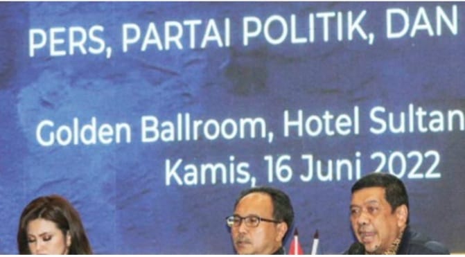 Kiki Iswara Darmayana menjadi pembicara pada seminar Pers, Partai Politik, dan Pemilu dalam rangka Rakernas Partai Nasdem. (Ist)