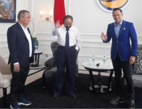 Ketua Umum Nasdem Surya Paloh dan Ketua Umum Demokrat Agus Harimurti Yudhoyono bertemu kembali pada Kamis (23/6/2022). (Ist)