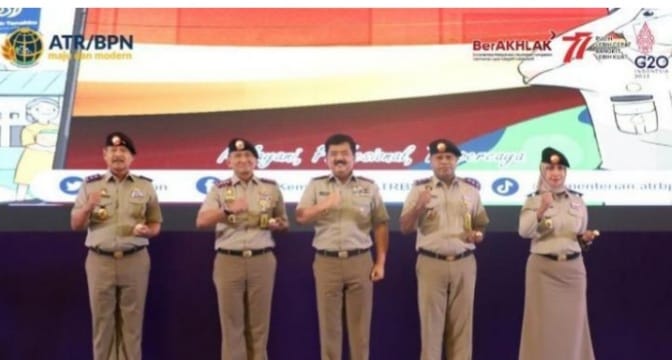 ASN BPN/ATR Didandani Ala Tentara Seragam ASN BPN/ATR yang terbaru. (Ist)