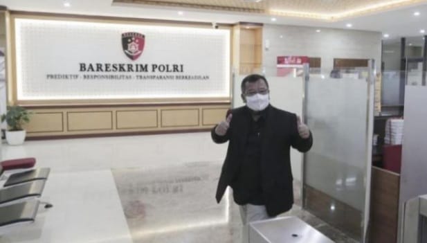 Pendiri ACT Ahyudin saat berada di kantor Bareskrim Polri. Foto ; Istimewa