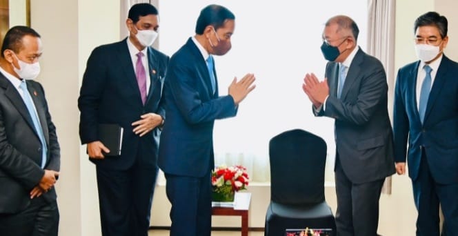 Bertemu Jokowi, Hyundai Tertarik Investasi di IKN Dan Mobil Listrik Presiden Jokowi bersama Executive Chairman Hyundai Motor Group, Chung Eui-sun. Foto : Istimewa