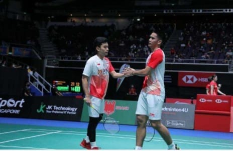 Leo Rolly/Daniel Marthin berhasil menjuarai ganda putra Singapura Terbuka 2022. (Ist)