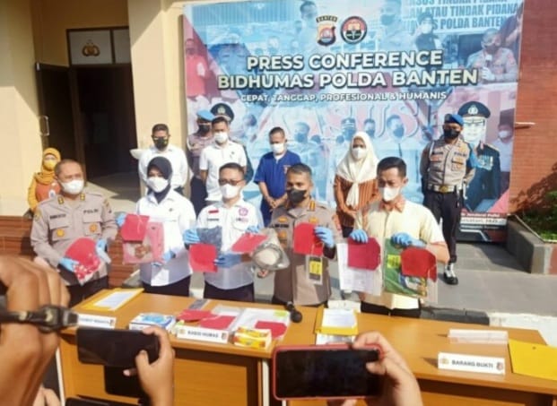 Press Conference Polda Banten. (Dok. Humas Polda Banten)