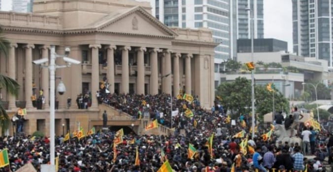 Unjuk rasa besar-besaran di Sri Lanka. (Ist)