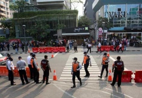 Aparat gabungan menjaga ketat bekas lokasi Citayam Fashion Week. (Ist)