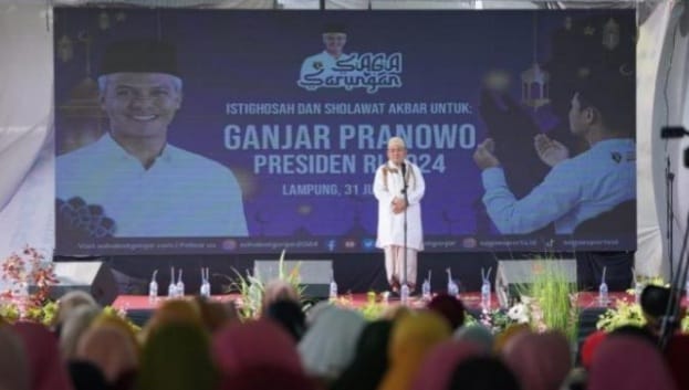 Sahabat Ganjar Lampung Selatan menggelar Doa bersama untuk Ganjar menang Capres 2024. Foto ; Istimewa