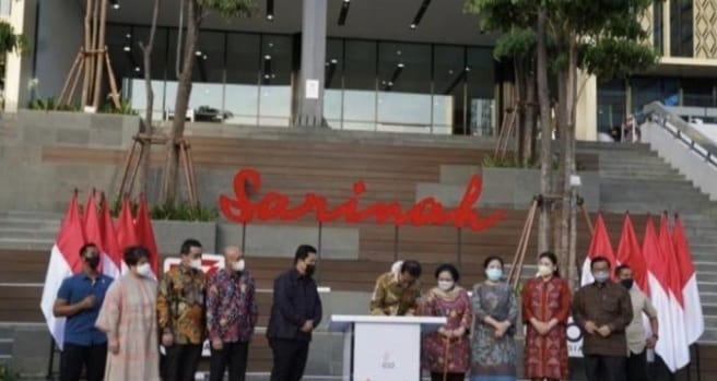 Presiden Joko Widodo saat meresmikan transformasi Gedung Sarinah. Foto : Istimewa
