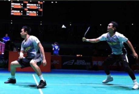 Ahsan/Hendra Amankan Tiket 16 Besar, Kalahkan Wakil Korea Pasangan ganda Indonesia Hendra/Ahsan. Foto : Istimewa