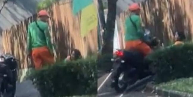 PPSU Z tertangkap kamera sedang menganiaya pacarnya E. Foto : Istimewa