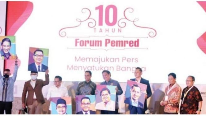 Sejumlah tokoh hadir sebagai Capres dalam acara 10 tahun Forum Pemred. (Ist)