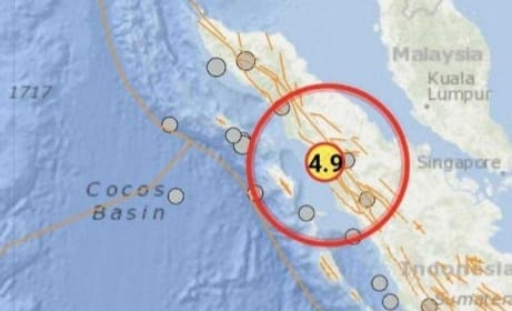 Gempa 4.9 menguncang Tapanuli Tengah, Sumatera Utara. (Ist)