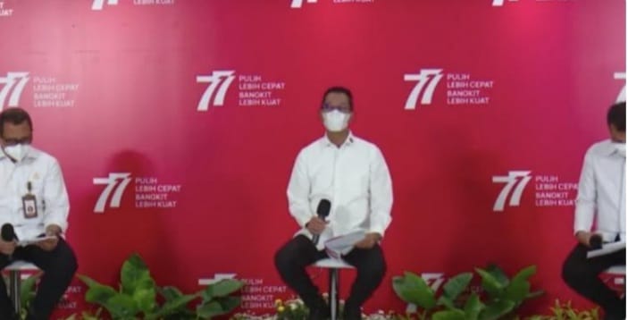 Istana Bakal Gelar Perayaan HUT RI Ke-77 Secara Terbuka Kepala Sektetariat Presiden Heru Budi Hartono saat konferensi pers mengenai Bulan Kemerdekaan 2022. (Ist)