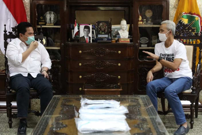 Ganjar Pranowo dan Erick Thohir. Foto : Istimewa