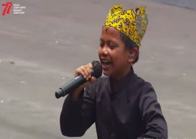 Farel Pqrayoga penyanyi yang mengoyang Istana dalam rangka Upacara HUT RI ke 77. (Dok. Setpres)