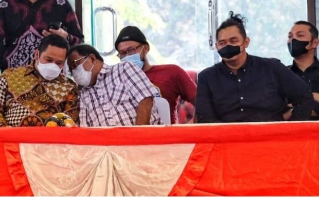 Rano Karno dan Arief R Wismansyah pada acara Kompetisi Perbasi Cup 2022 Kota Tangerang. (Ist)