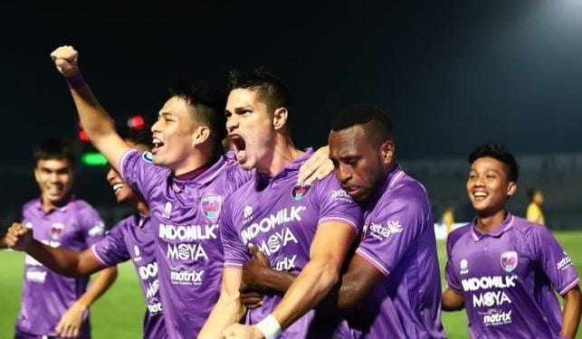Bermain Ciamik, Persita Tangerang Kalahkan PSIS 1-0 Pemain Persita saat merayakan gol tunggal ke gawang PSIS. (Ist)