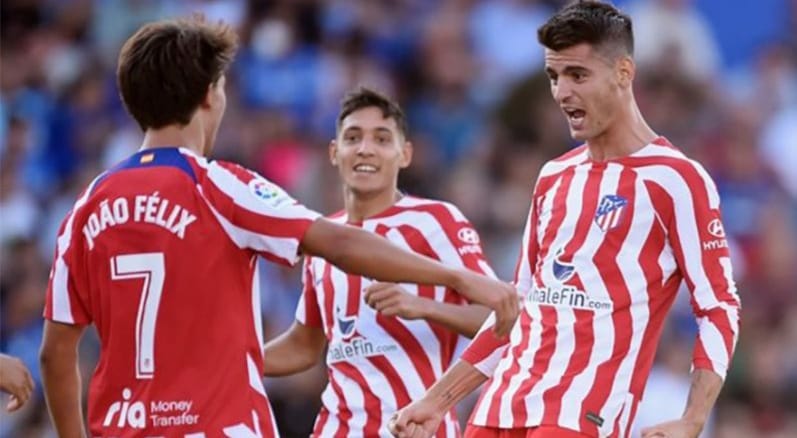 Para pemain Atletico Madrid merayakan kemenangan setelah hasil akhir menang 2-1 atas PC Porto. (Ist)