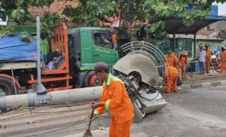 Lokasi kecelakaan maut truck kontainer di Bekasi. (Ist)