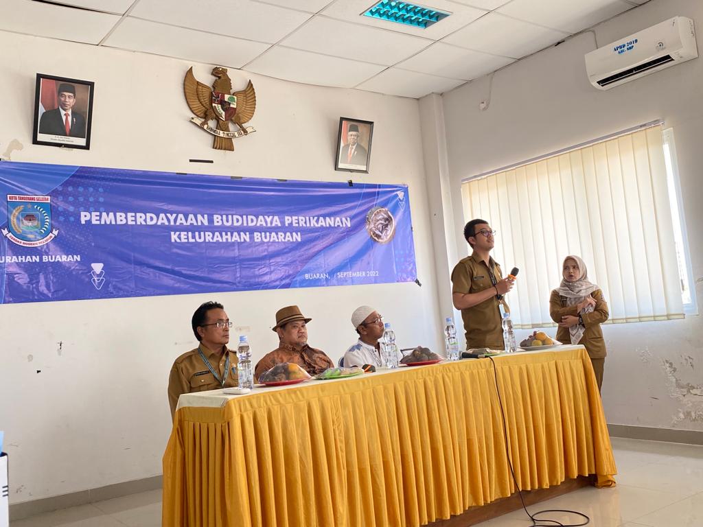 Pemberdayaan budidaya lele menggunakan teknolodi Bioflok kolam terpal, Selasa (27/9/2022). (tangselpos.id/lim)