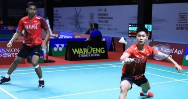 Ganda Putra Indonesia Teges/Chritopher sukses melangkah ke babak 32 besar turnamen bulutangkis Mansion Sport Indonesia International Challenge 2022. Foto : Istimewa