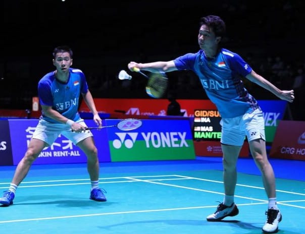 Pasangan Kevin/Marcus gagal melaju ke perempat final di Japan Open 2022. Foto : Istimewa