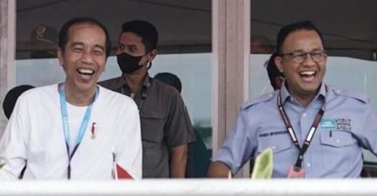 Presiden Jokowi bersama Gubernur DKI Jakarta Anies Basweda saat menyaksikan Formula E beberapa waktu yang lalu. (Foto : Setpres)