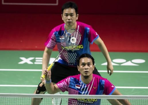 Pasangan ganda Indonesia  Mohammad Ahsan/Hendra Setiawan. (Ist)