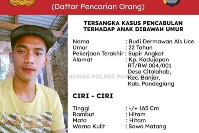 Diduga Terlibat Kasus Kekerasan Terhadap Anak Dibawah Umur RD menjadi DPO kasus kekerasan anak dibawah umur. Foto : Istimewa