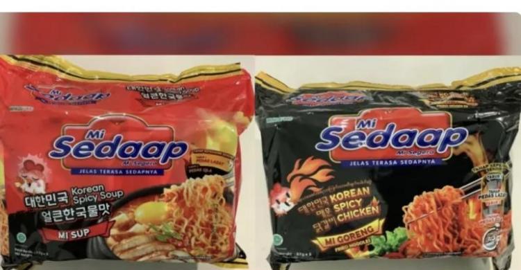 Produk Mie Sedap yang ditarik dari pasar di Singapura. Foto : Istimewa