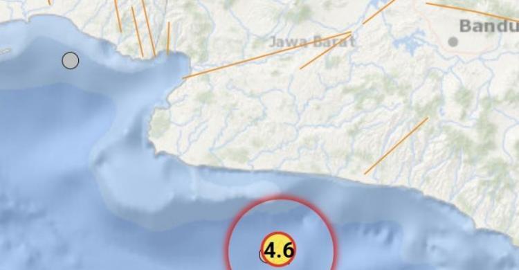 Gempa M4,6 Guncang Sukabumi, Getaran Terasa Hingga Sindangbarang Peta gempa Sukabumi 4.6. (Ist)