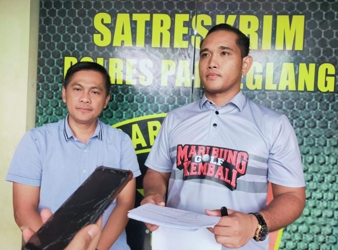 Polres Pandeglang Naikan Kasus Pelecehan Seksual ke Penyidikan Kasat Reskrim Polres Pandeglang, AKP Shilton (kanan) menyampaikan keterangan pers.