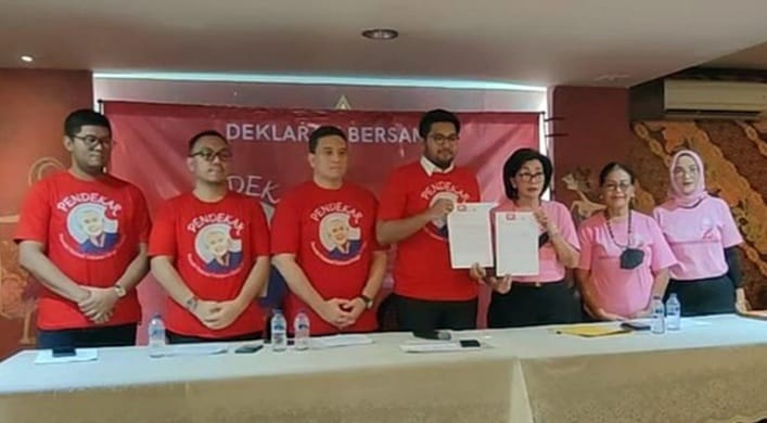 Relawan Dituding Banteng Kurang Ajar Sama Jokowi Relawan Pendekar dan Relawan Binar d mendeklarasikan dukung Ganjar Pranowo 2024. Foto : Istimewa