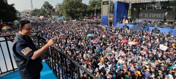 Anies Baswedan saat kampanye di Medan. (Ist)