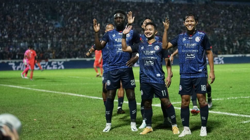 Arema FC, Persija Dan Persib Bersaing Ketat Selebrasi tim Arema FC (foto: Istimewa)