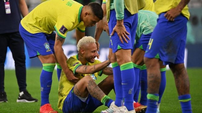 Brazil Tersingkir, Silva: Sakit Banget Kesedian tampak para pemain Brazil usai kalah adu penalti dengan Kroasia 2-4. (Ist)