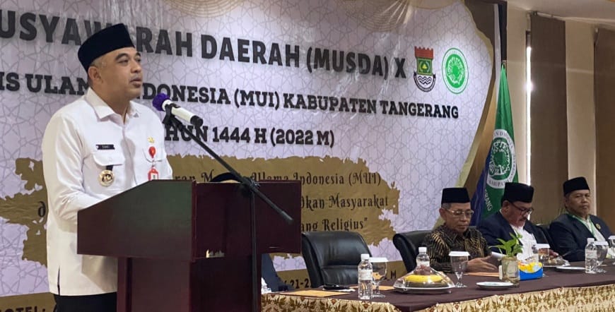 Bupati Tangerang membuka Musda ke-10 MUI Kabupaten Tangerang pada Rabu (21/12)