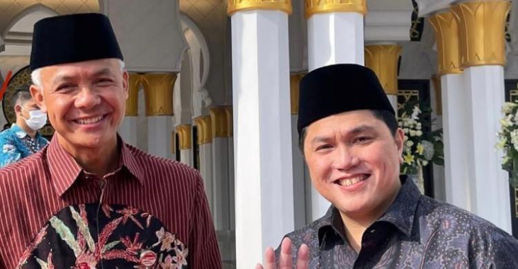 Duet maut Ganjar Pranowo dan Erick Thohir. (Ist)