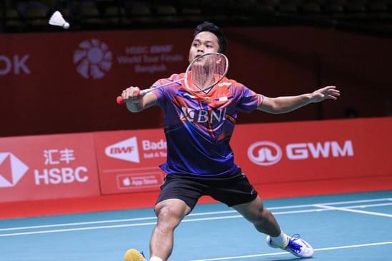 Anthony Sinisuka Ginting harus puas menjadi runner up pada kejuaraan BWF Worlf Tour Finals 2022 di Thailand. (Ist)