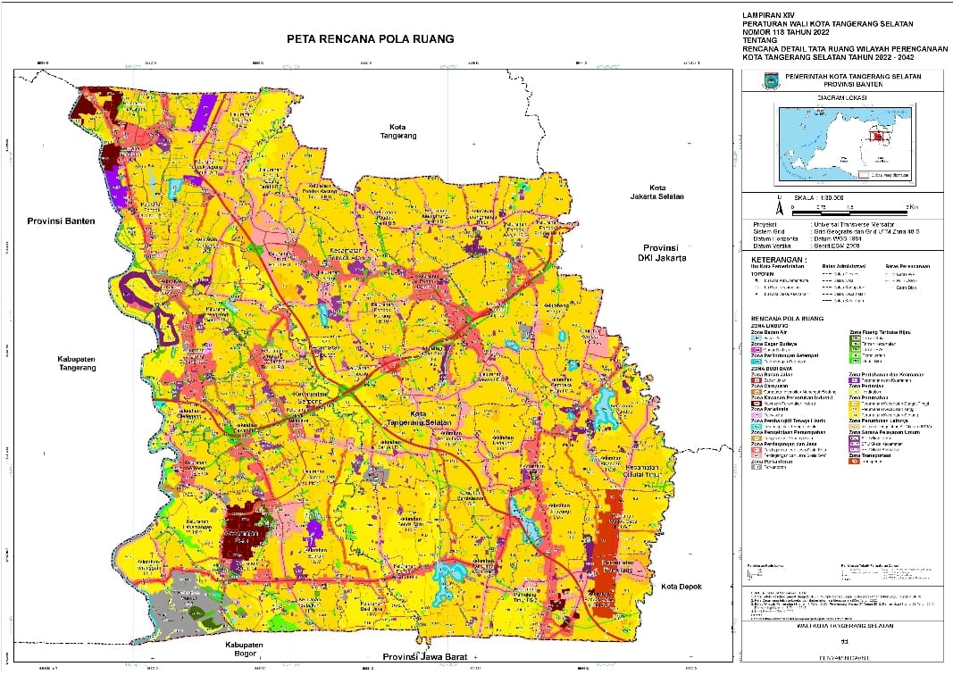 Pemkot Tangsel Sosialisasi Perwal RDTR 2022-2042 Peta rencana pola ruang. (Ist)