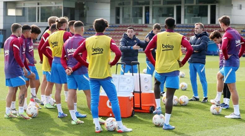 Barcelona Vs Girona Sesi latihan para pemain Barcelona. (Ist)
