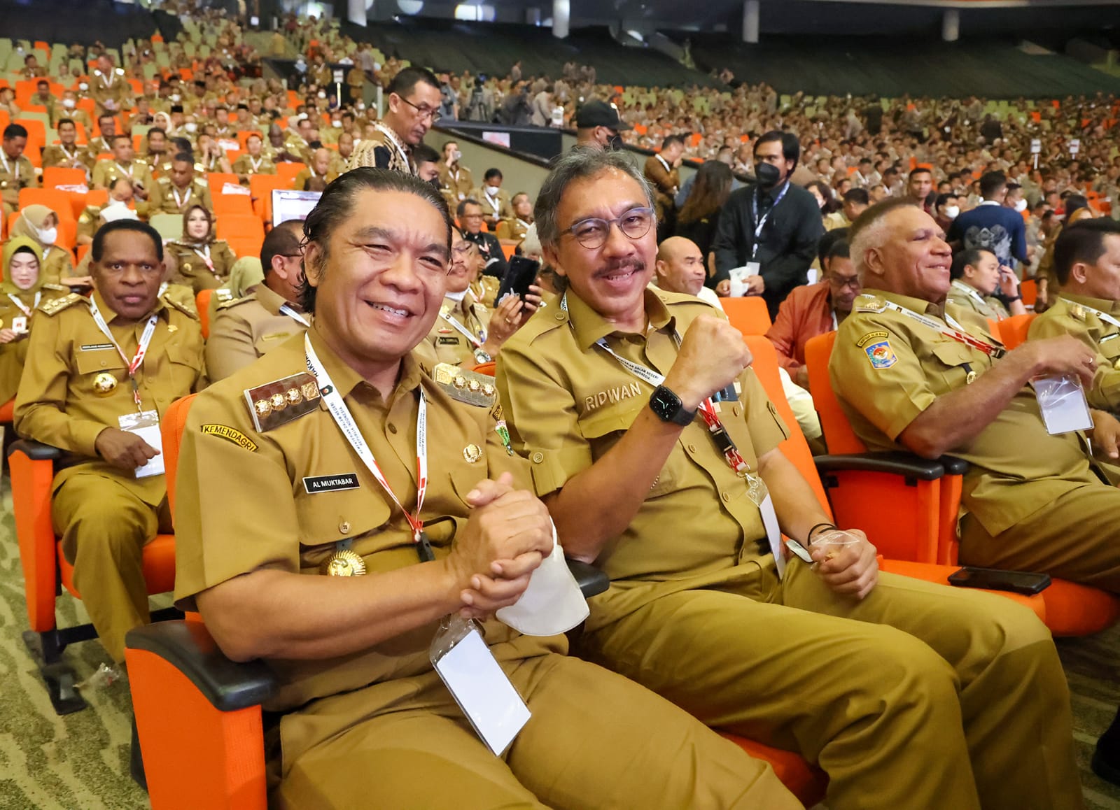 Pj Gubernur Banten Al Muktabar saat menghadiri acara Rapimnas Forkopimda Nasional di Sentul, Bogor. (Foto  : Humas Pemprov)