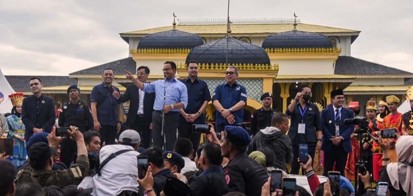 Anies Baswedan saat kampanye di Medan. (Ist)