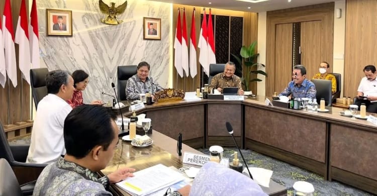 Para Menteri Sibuk Banget Suasana rapat di Menko Perekonomian. (Ist)