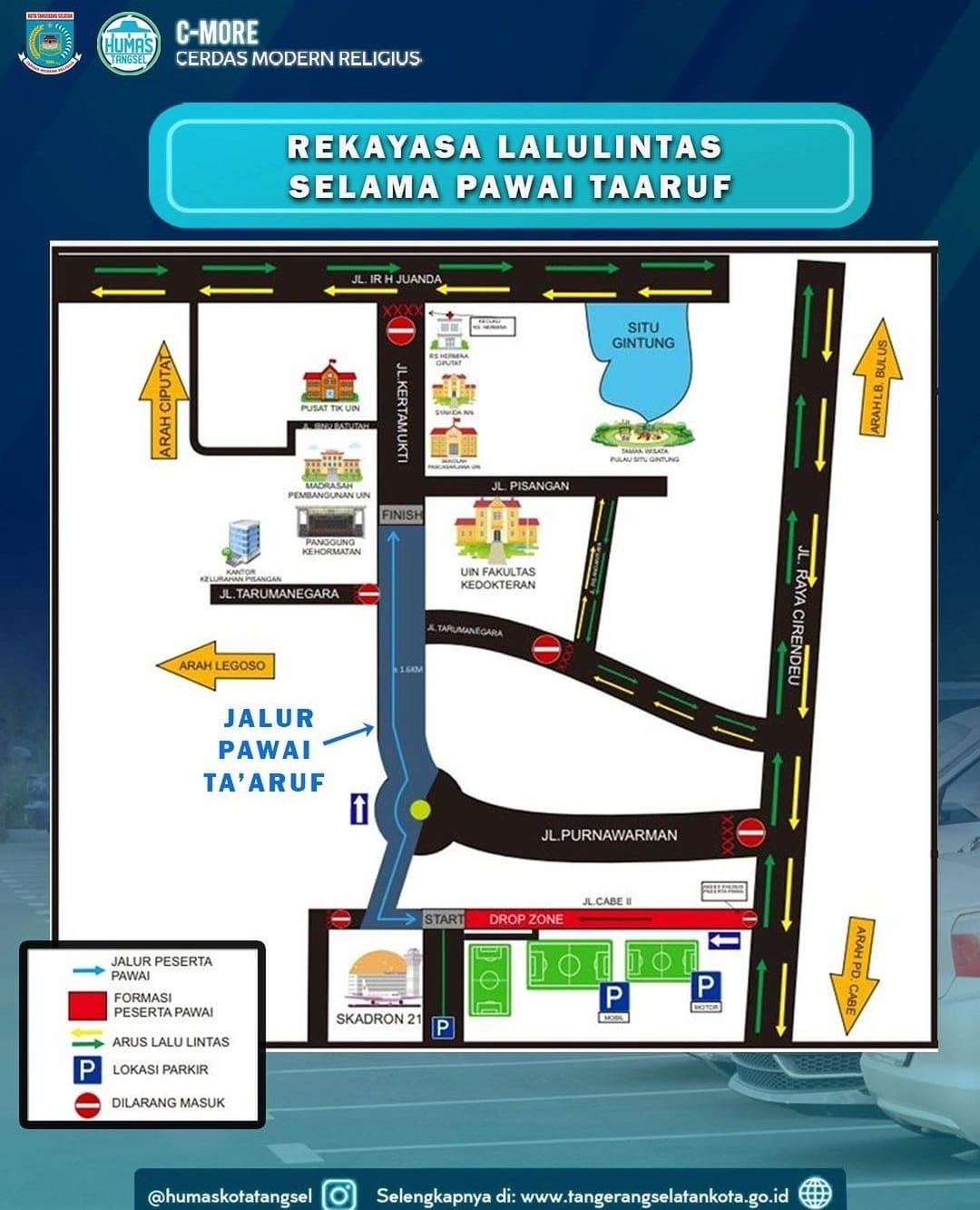 Pawai Taaruf MTQ Tangsel Berlangsung Besok, Dishub Terapkan Rekayasa Lalu Lintas Rekayasa Lalu Lintas selama perhelatan pawai Taaruf MTQ ke-14 Kota Tangsel. (Foto : It)