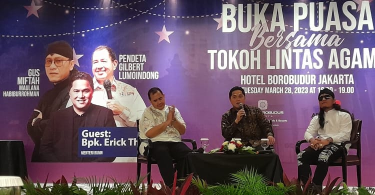 Erick Buka Puasa Bersama Gus Miftah dan Pdt Gilbert Lumoindong, Serukan Toleransi (Foto : Istimewa)