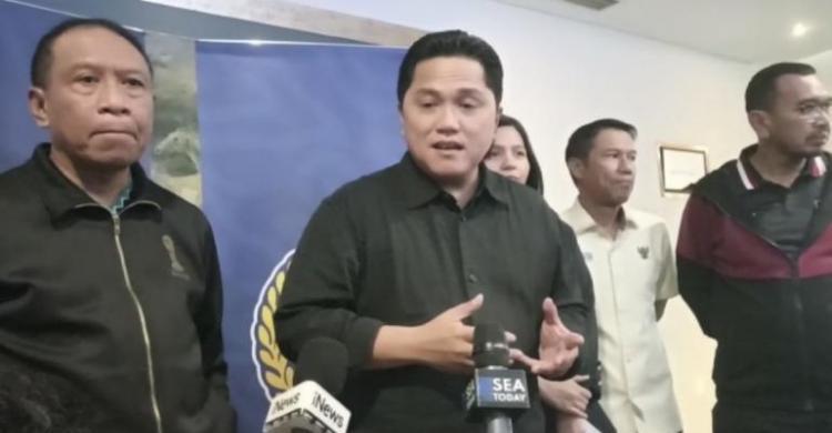 Erick: Keputusan PSSI Tak Abaikan Aspirasi Asprov Ketum PSSI Erick Thohir pada acara Sarasehan PSSI di Hotel Le Meredien, Minggu (19/3). (Ist)