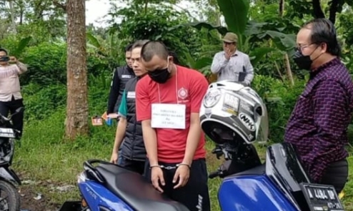 Polres Pandeglang gelar rekonstruksi pembunuhan. (Ist)