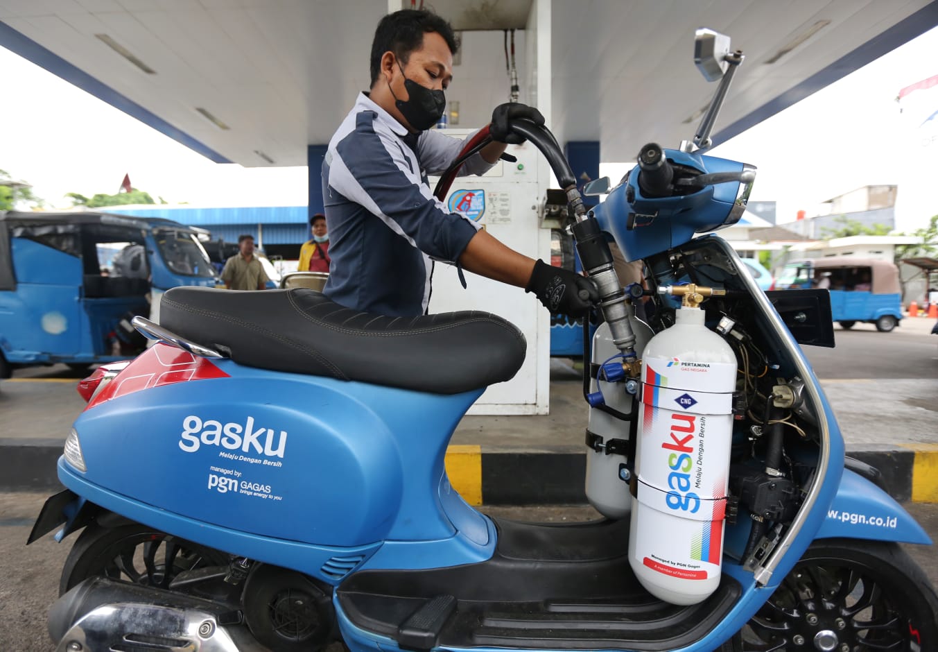 Nampak sepeda motor yang sudh di konversi dengn menggunakan Bahan bakar gaS. (Ist)